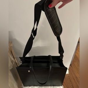 BEIS The Large Work Tote in Black Croc